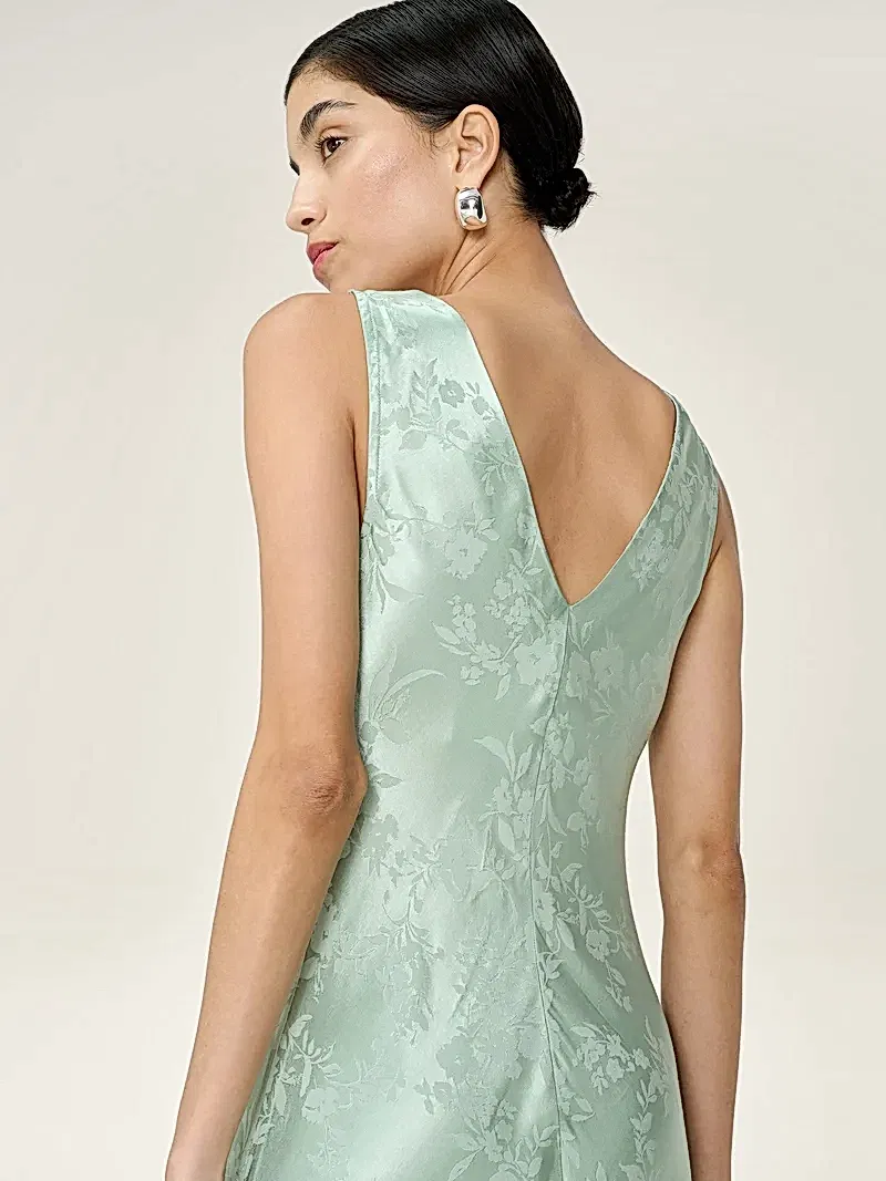 Iris Jacquard Dress in Sage