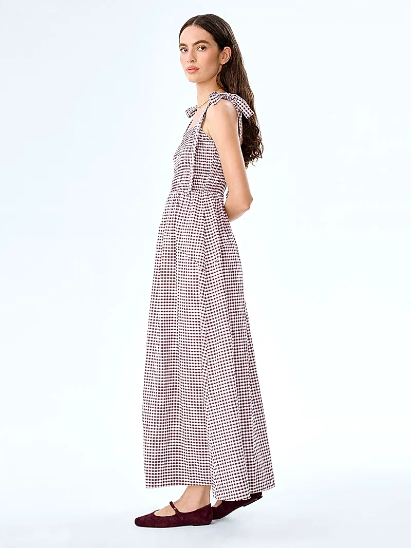Dixie Dress in Chocolate and Cream Gingham