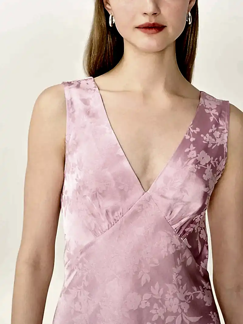 Iris Jacquard Dress in Bleached Mauve