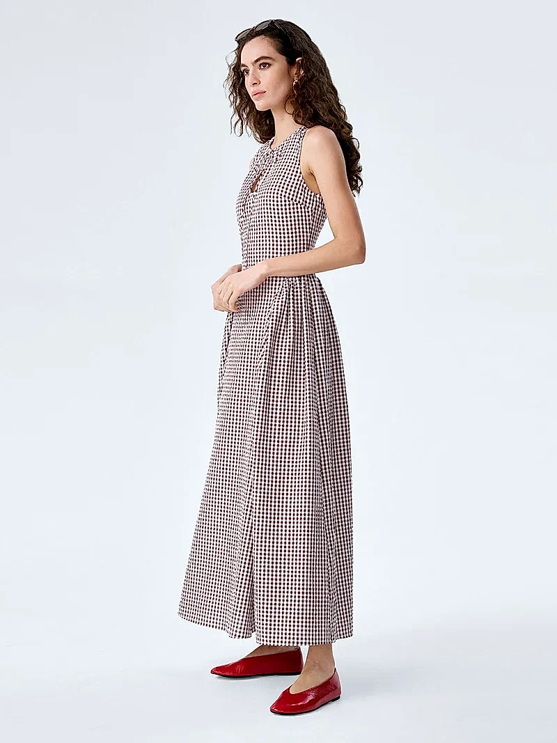 Margate Dress in Chocolate and Cream Gingham