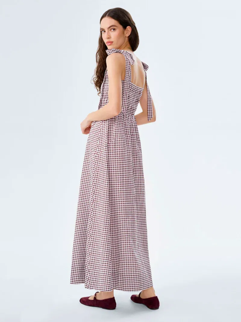 Dixie Dress in Chocolate and Cream Gingham