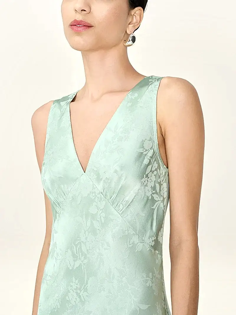 Iris Jacquard Dress in Sage