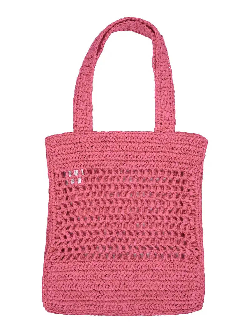 Cecile Paper Straw Shopper Bag in Magenta