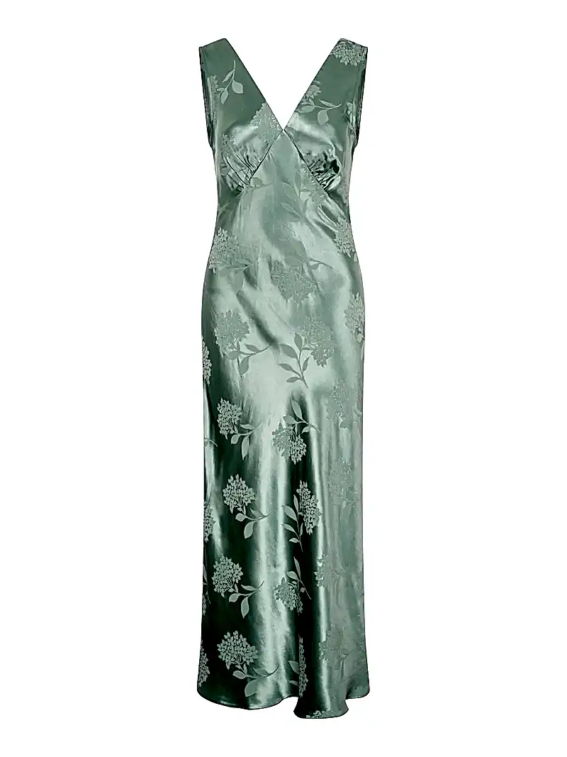 Iris Jacquard Dress in Sage