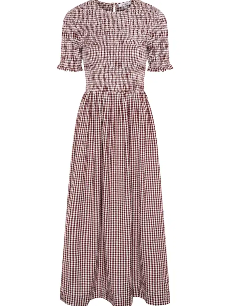 Becky Dress in Brown Gingham