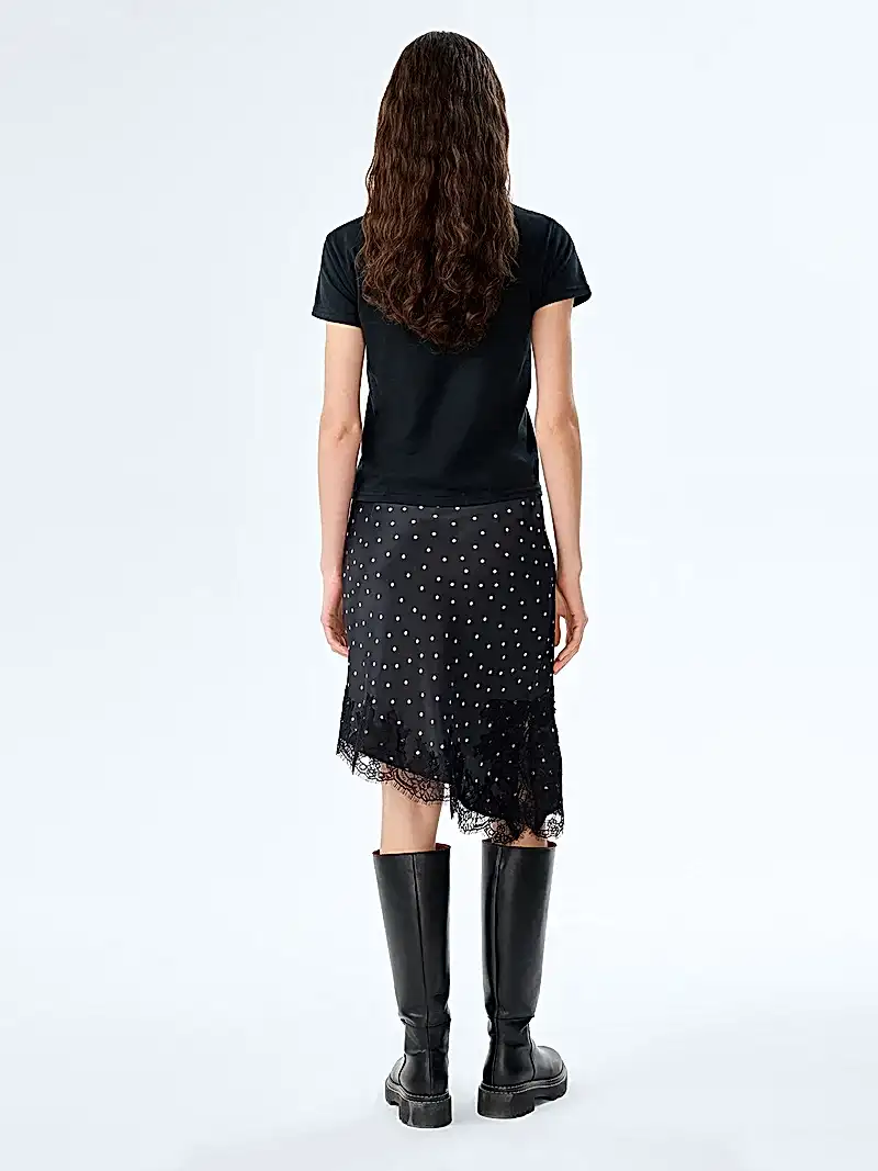 Amada Skirt in Black Polka Dot