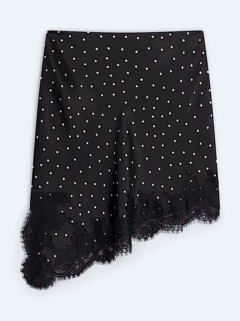 Amada Skirt in Black Polka Dot