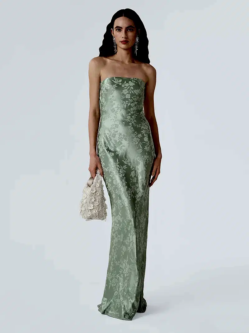 Amdra Jacquard Dress in Sage