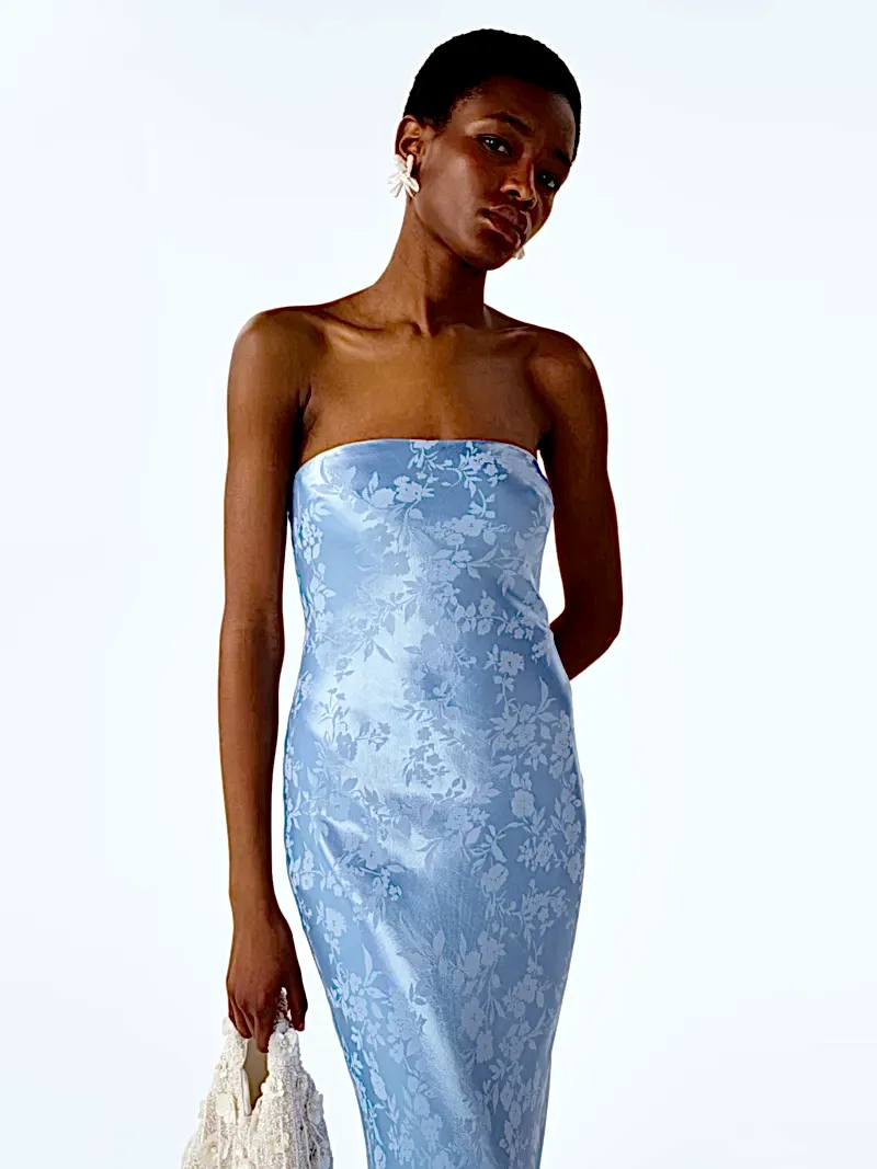 Amdra Jacquard Dress in Vista Blue