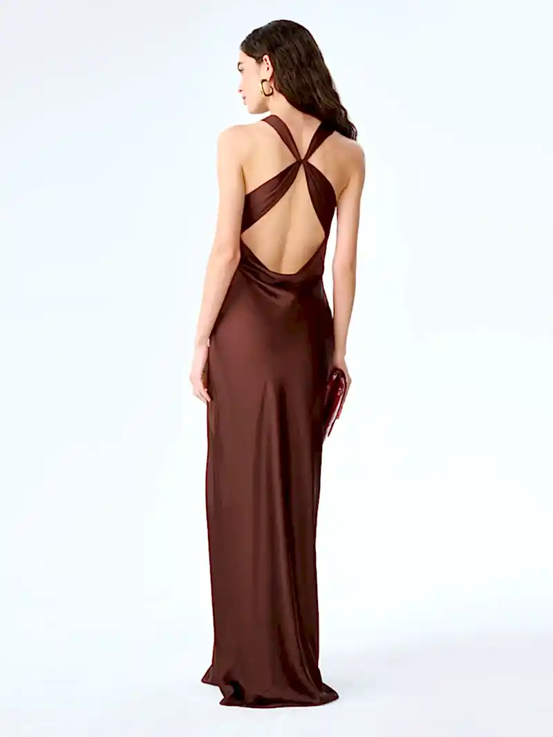 Andrea Dress in Chocolate / Black Lace