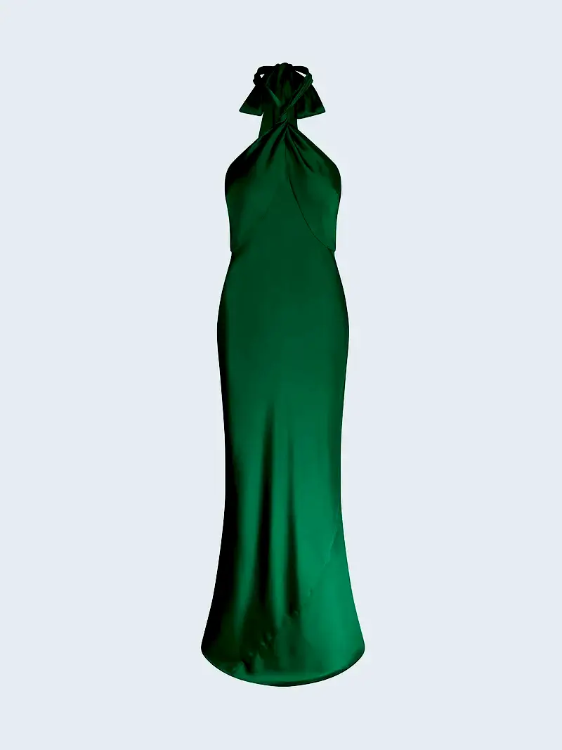 Arles Dress in Emerald Green