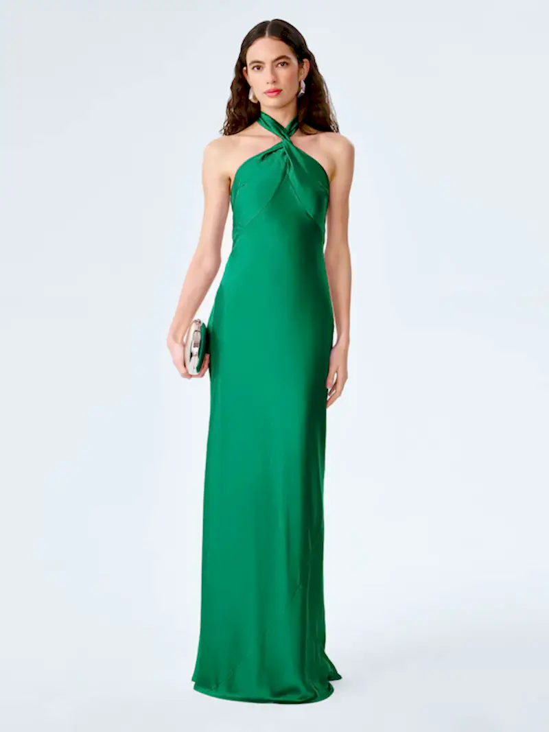 Arles Dress in Emerald Green