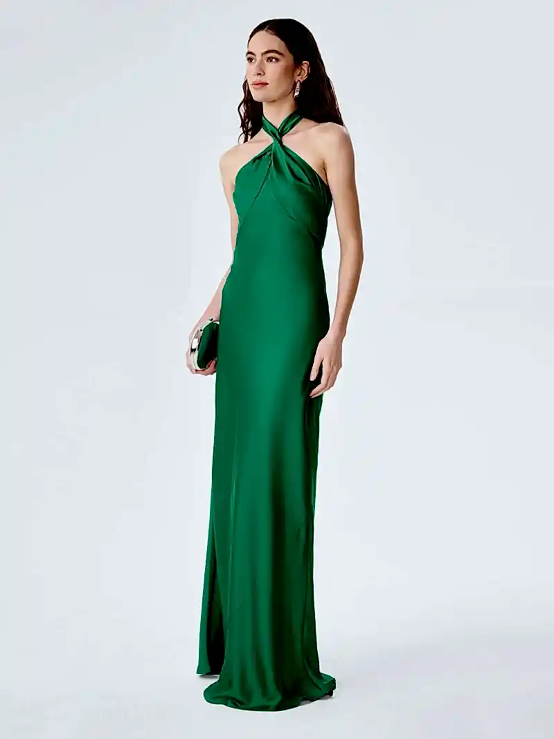 Arles Dress in Emerald Green