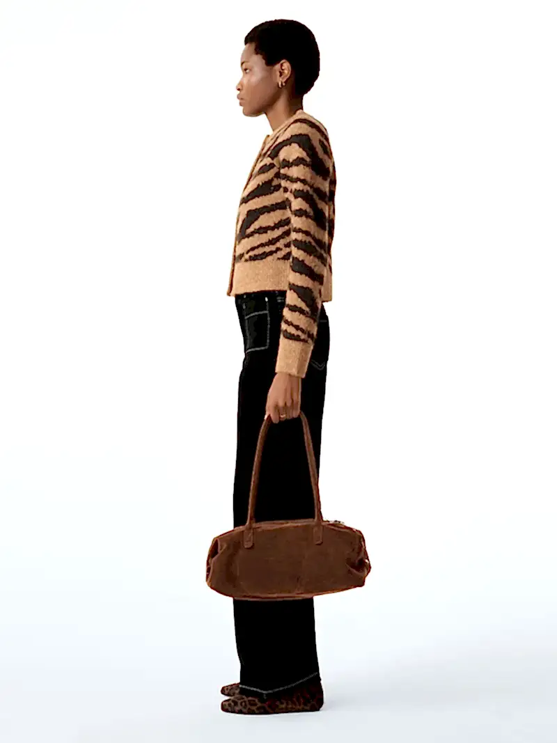 August Cardigan in Brown Animal