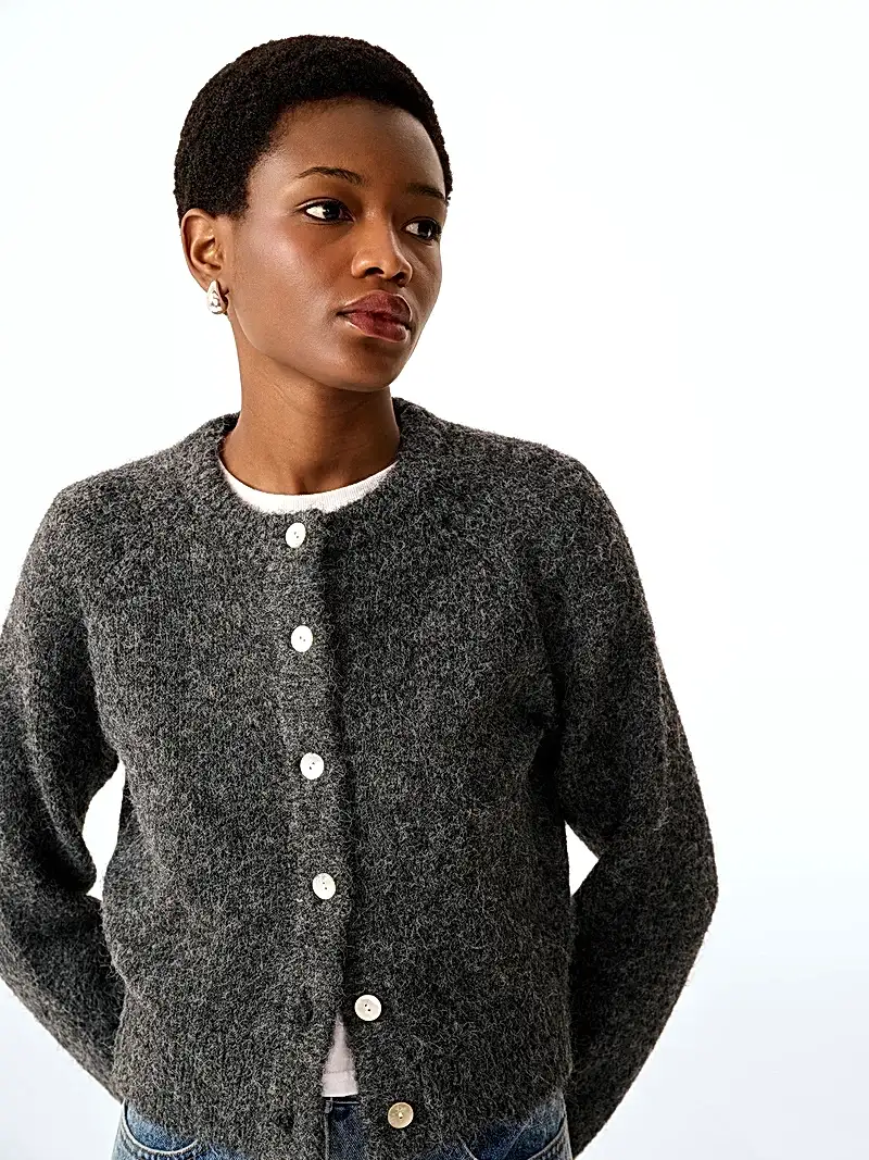 August Cardigan in Charcoal