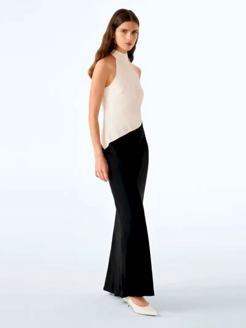 Avery Dress in Ivory and Black