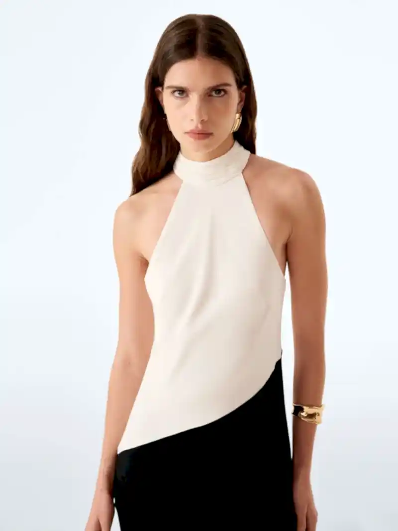 Avery Dress in Ivory and Black