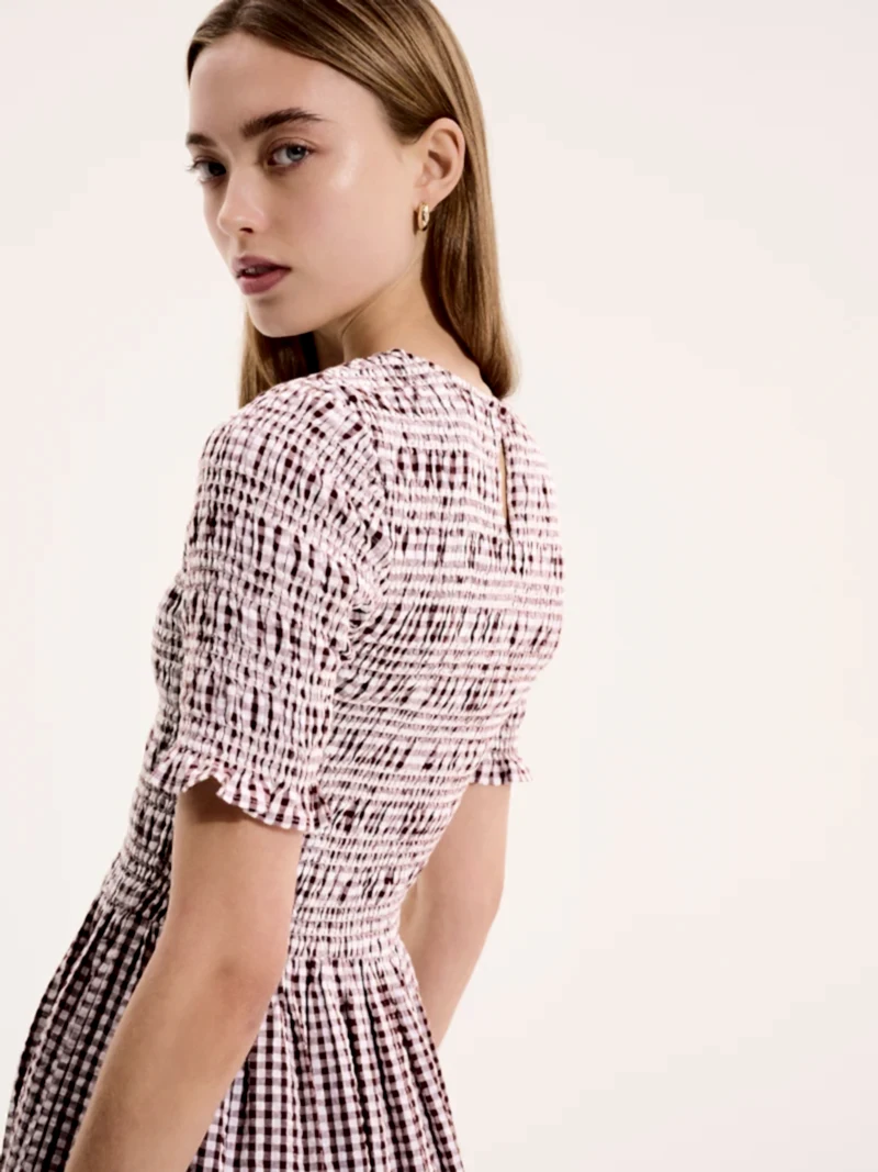 Becky Dress in Brown Gingham