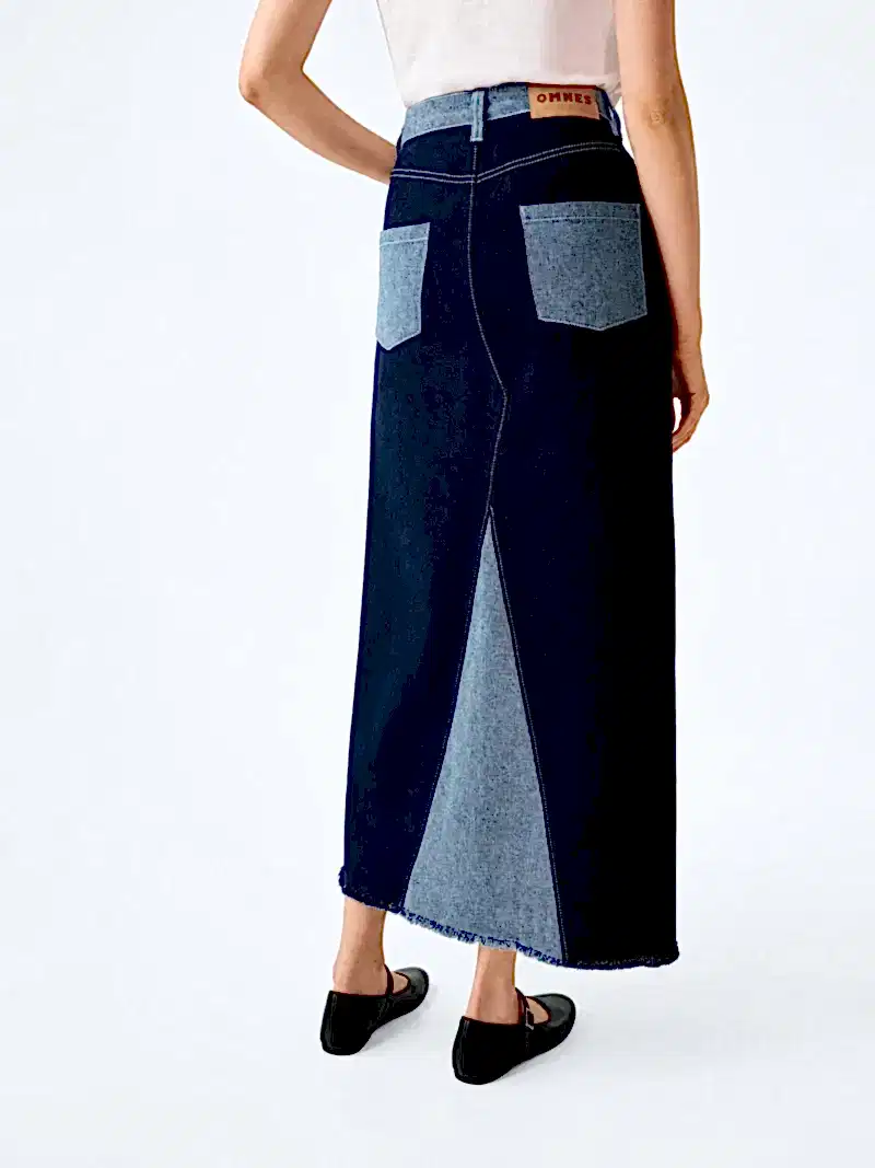 Benson Skirt in Indigo and Bleach