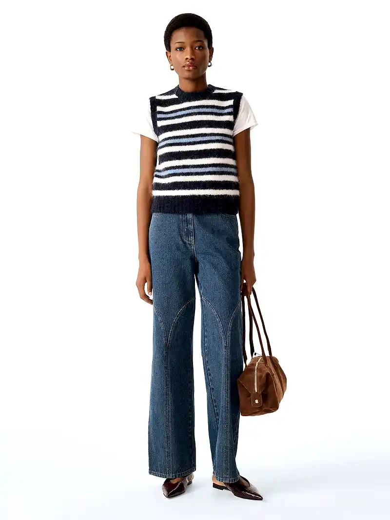 Bob Vest in Navy Stripe
