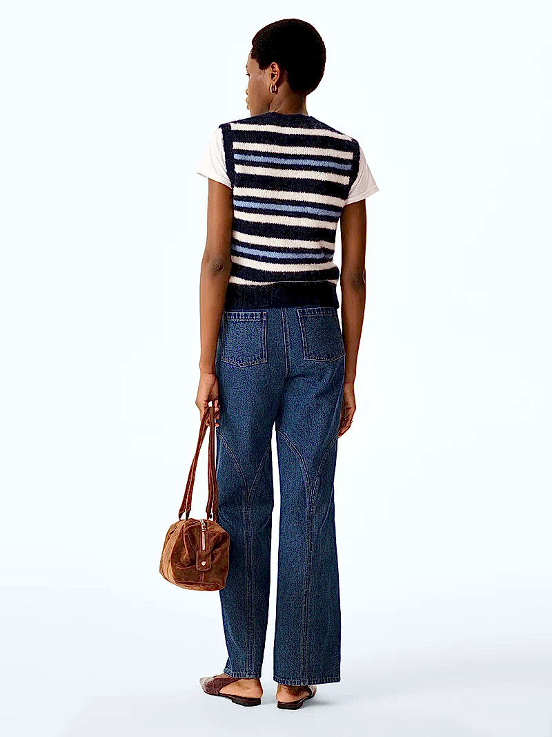 Bob Vest in Navy Stripe