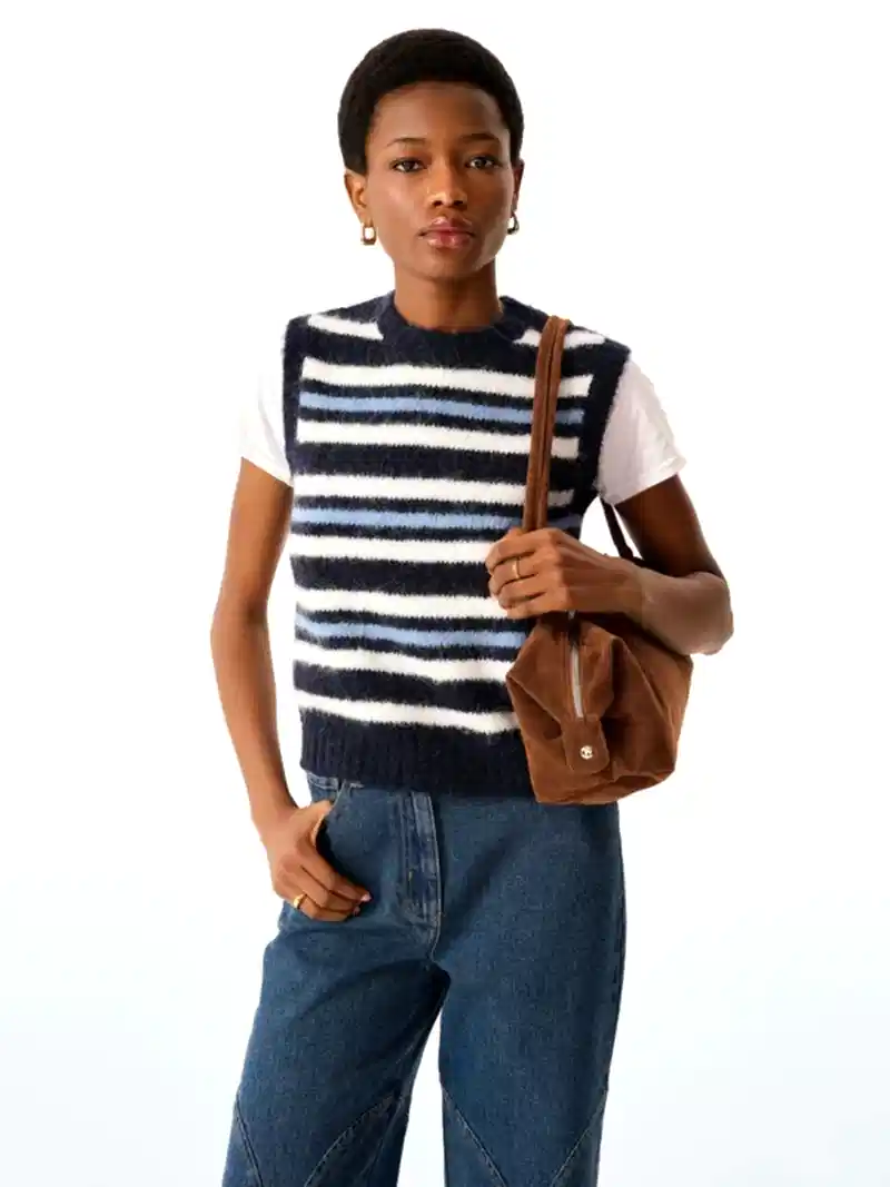 Bob Vest in Navy Stripe