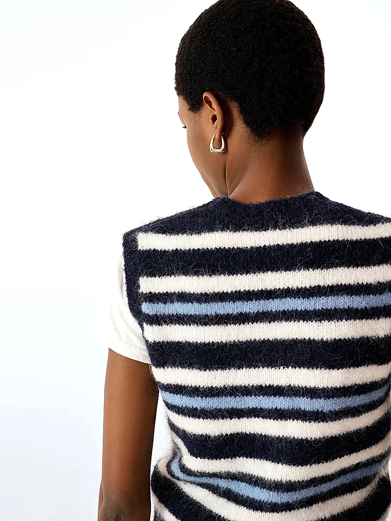 Bob Vest in Navy Stripe