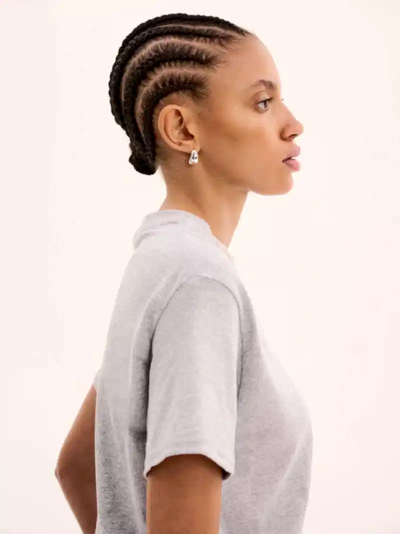 Jack Boyfriend Tee in Grey marl