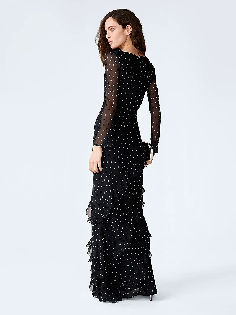 Bridie Dress in Black Polka Dot