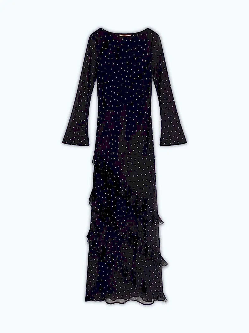 Bridie Dress in Black Polka Dot