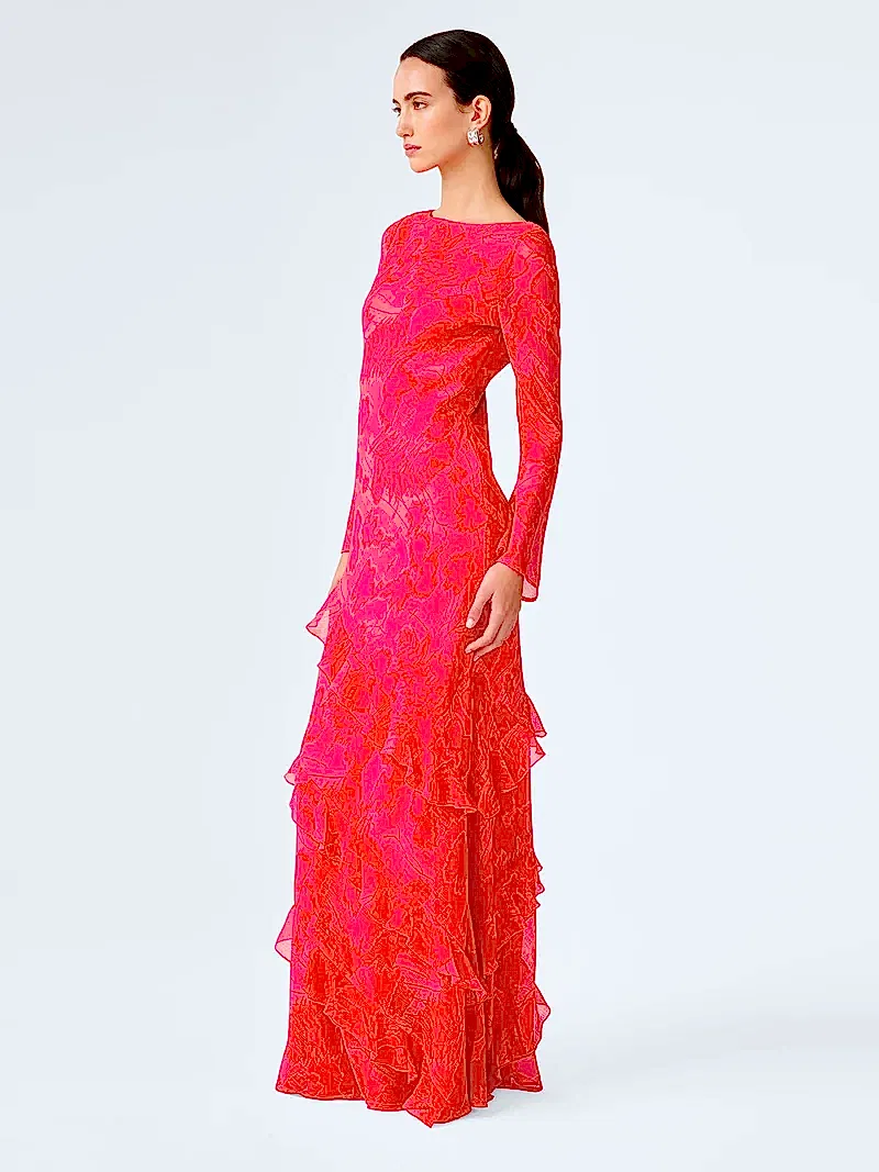 Bridie Dress in Sunset Blur Print
