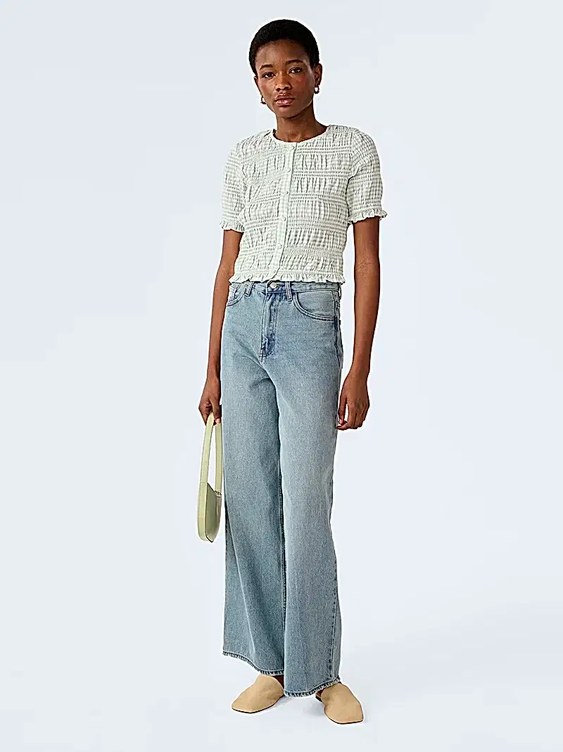 Burke Top in Mint and White Gingham