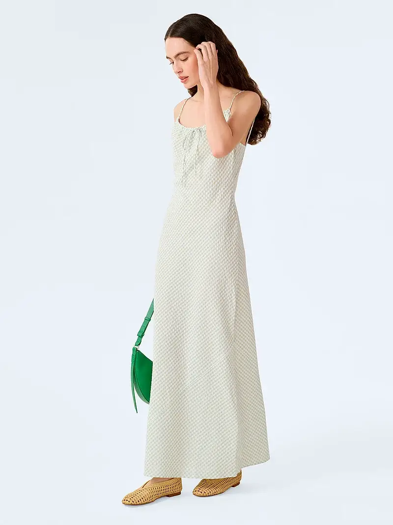 Cecile Dress in Mint and White Gingham
