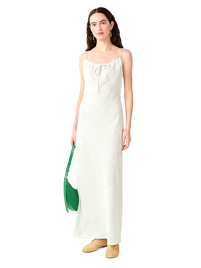 Cecile Dress in Mint and White Gingham