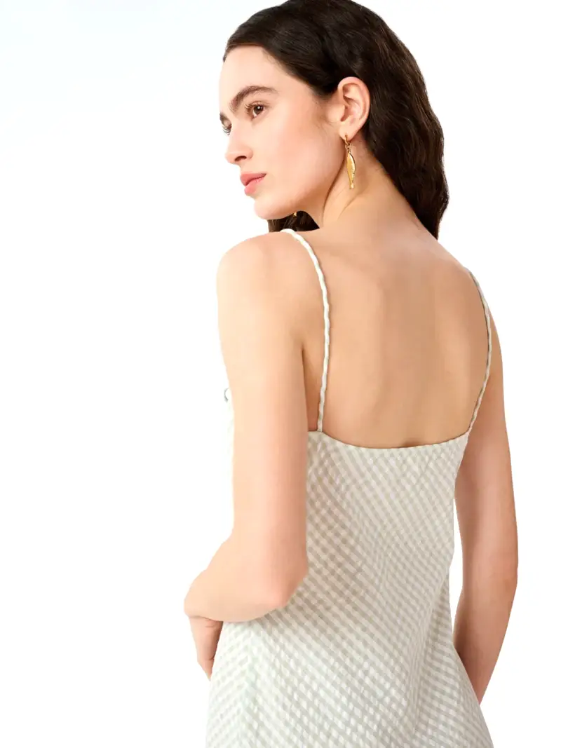 Cecile Dress in Mint and White Gingham