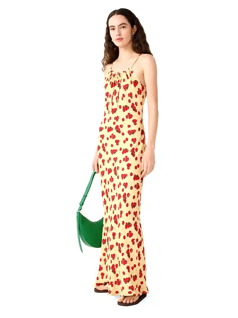 Cecile Dress in Tomato Print