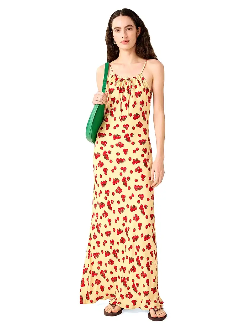 Cecile Dress in Tomato Print