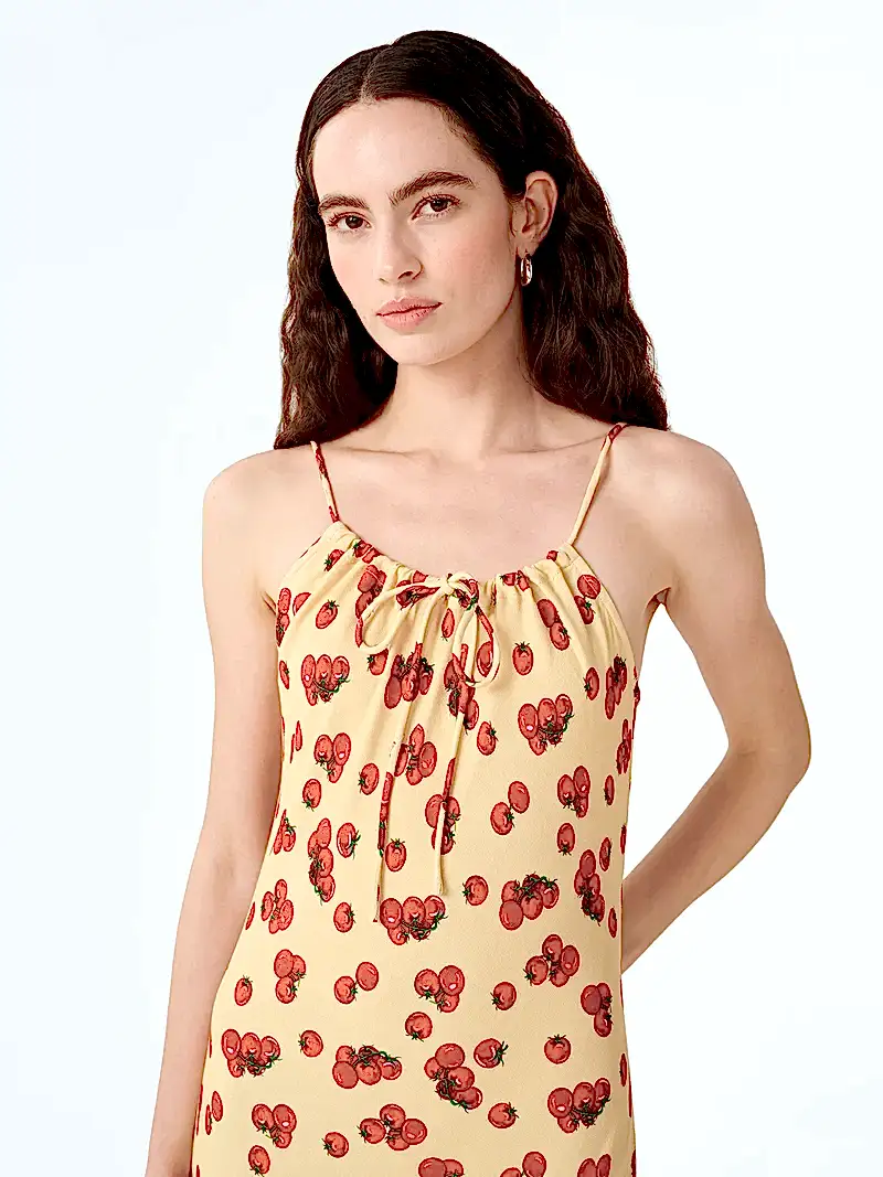 Cecile Dress in Tomato Print