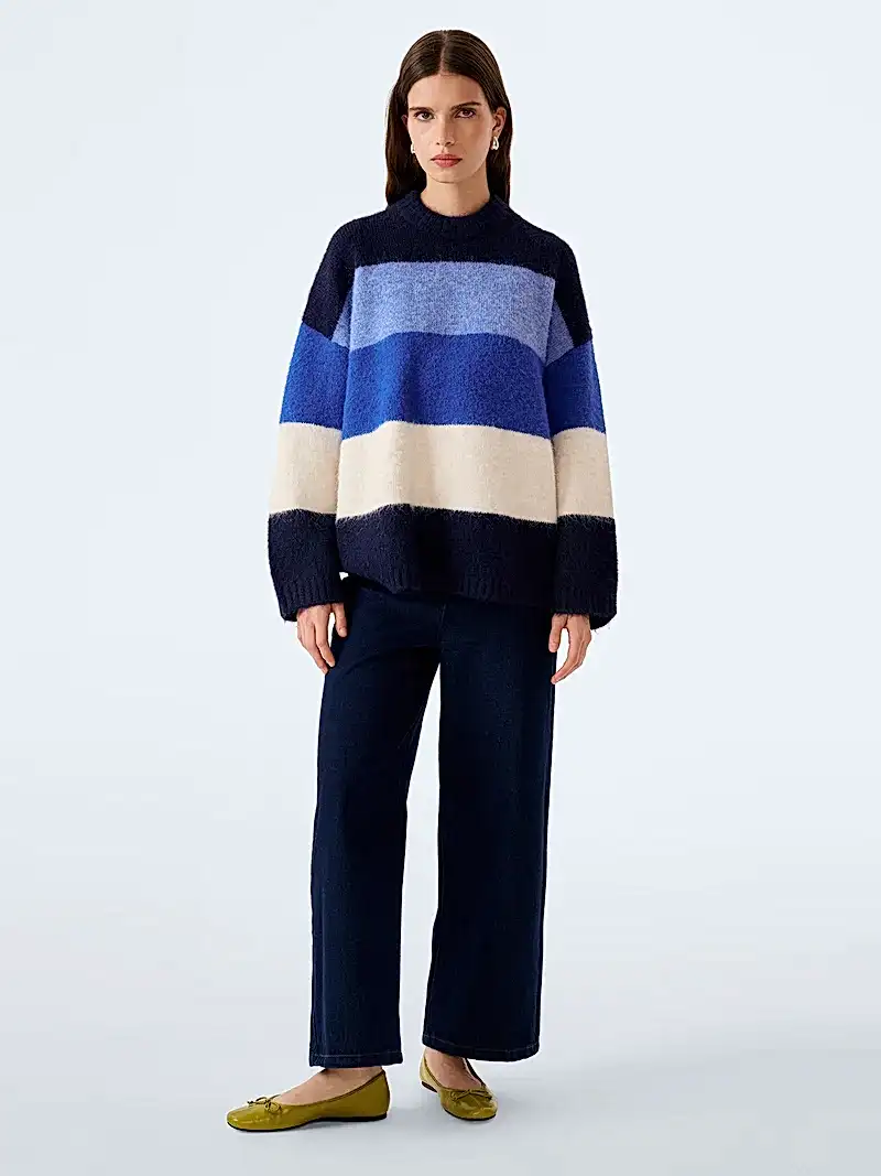 Constance Jumper in Navy and Cream