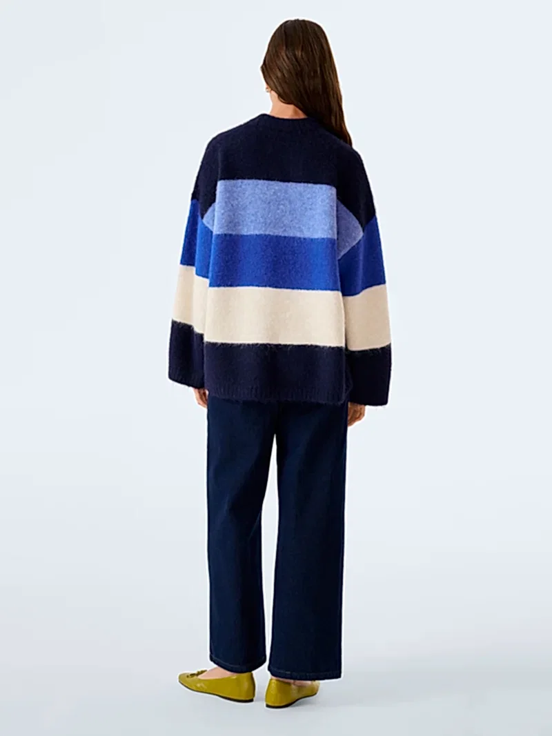 Constance Jumper in Navy and Cream