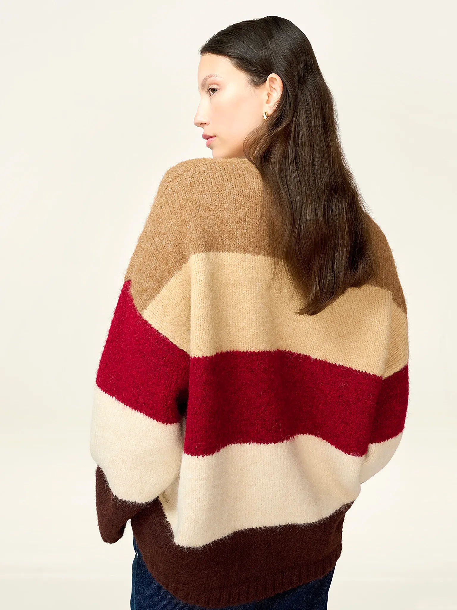 STUDIO OMNES Constance Stripe Jumper in Brown