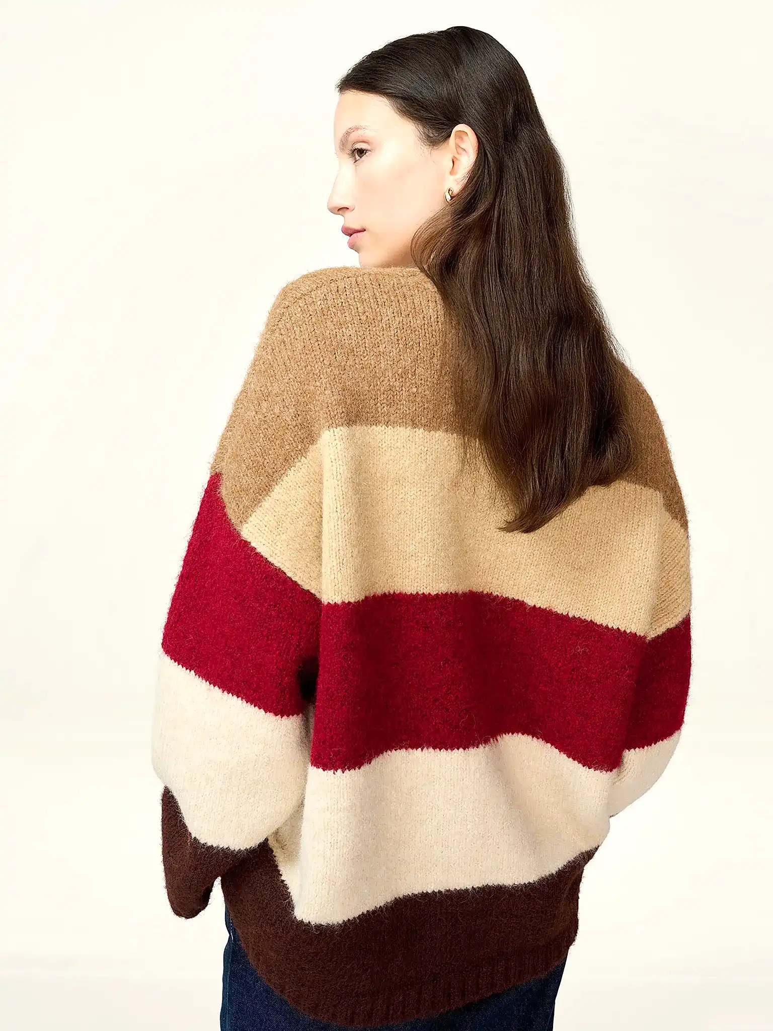 STUDIO OMNES Constance Stripe Jumper in Brown