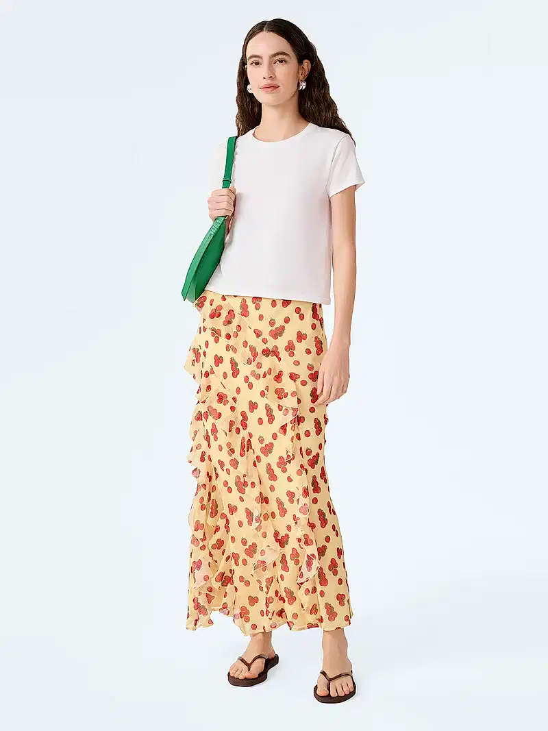 Darline Skirt in Tomato Print