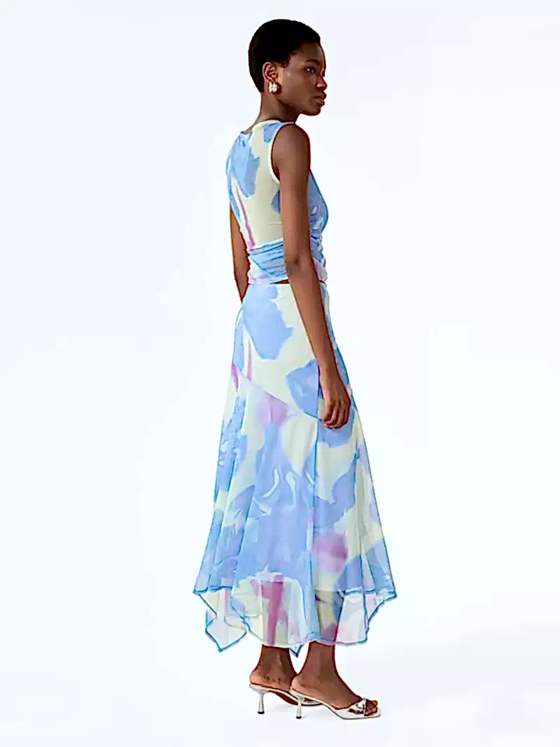 Cruze Skirt in Mint Glitched Floral