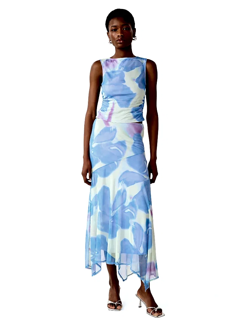 Cruze Skirt in Mint Glitched Floral