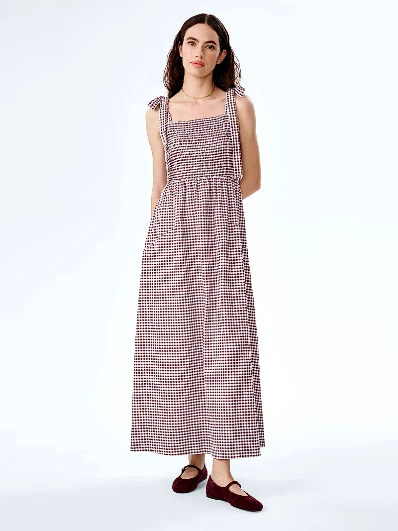Dixie Dress in Chocolate and Cream Gingham