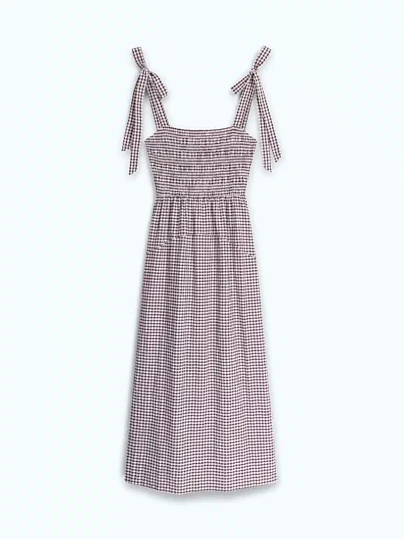Dixie Dress in Chocolate and Cream Gingham