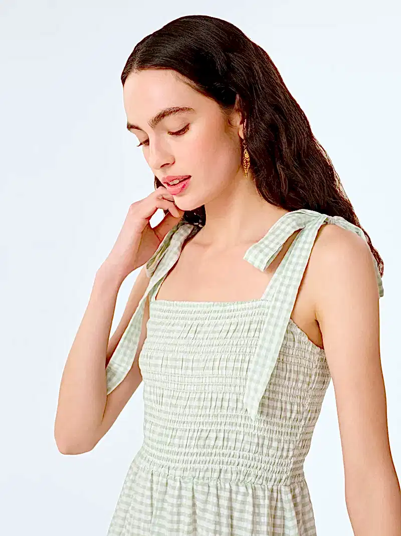 Dixie Dress in Mint and White Gingham