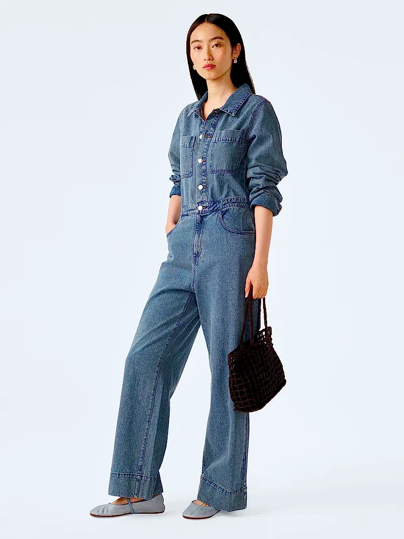 Diya Jumpsuit in Light Wash