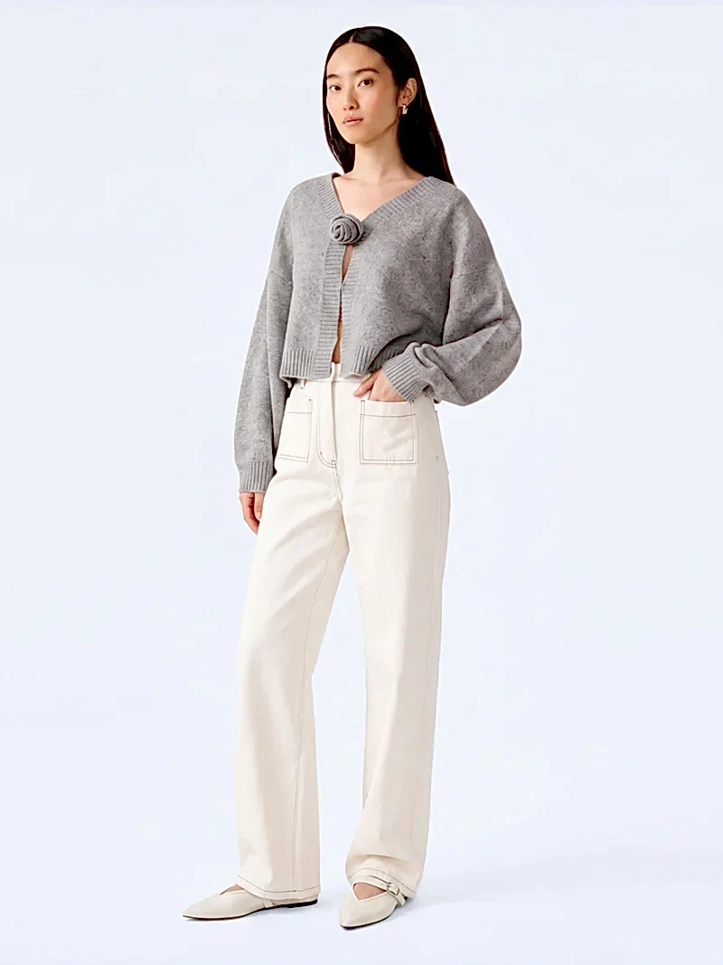 Dylan Cardigan in Grey Marl